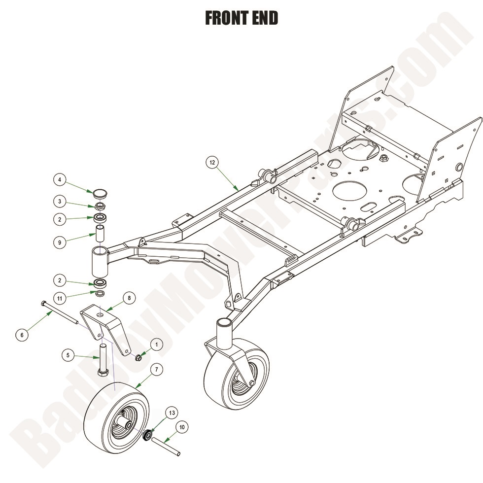 3606 - Bad Boy Mower Parts Lookup > 2024 > Raider > Front End